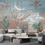 Blue Sky Desert Mirage Wallpaper : Cactus Silk Drape Mural