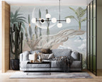 Desert Mirage Wallpaper : Cactus and Silk Drape Mural - View 4
