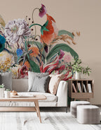 Exotic Bouquet Wallpaper : Colourful Flower Arrangement Mural - View 3
