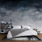 Navy Concrete Wallpaper : Stormy Blue Texture Mural - View 5