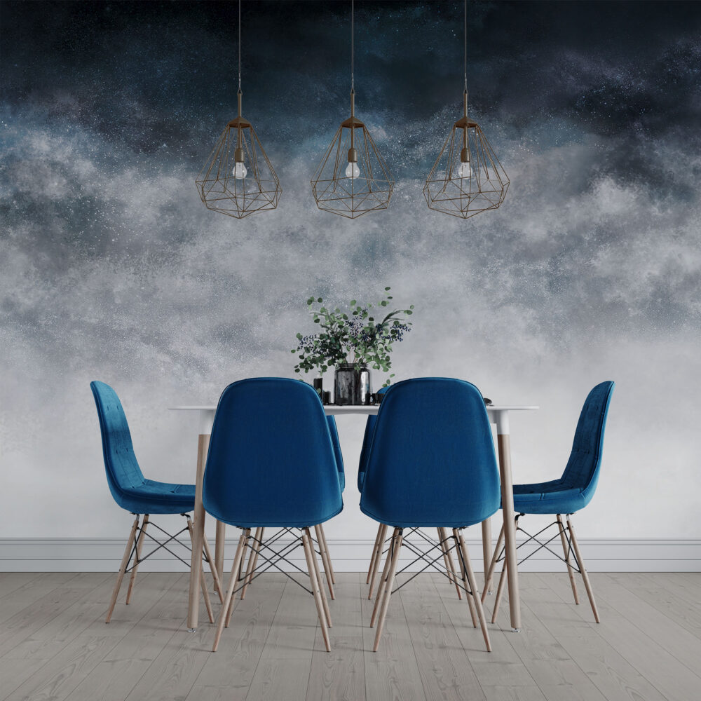 Navy Concrete Wallpaper : Stormy Blue Texture Mural