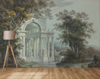 Riverside Marble Columns Wallpaper : Classical Temple Landscape Mural - View 2