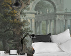 Riverside Marble Columns Wallpaper : Classical Temple Landscape Mural - View 3