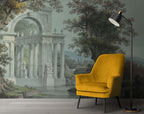 Riverside Marble Columns Wallpaper : Classical Temple Landscape Mural