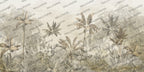 Sepia Jungle Deer Wallpaper : Banana Leaf Tropical Mural - View 2