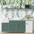 Hanging Eucalyptus Wallpaper : Watercolor Trailing Leaves Mural - View 3