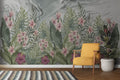 Pink Frangipani Wallpaper : Tropical Leaves Marble Mural