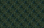 Dark Palm Leaf Wallpaper : Green Tropical Pattern on Navy Mural - flat design