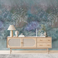 Painterly Grass Wallpaper : Lavender Meadow Mural