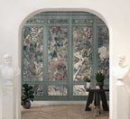 Tapestry Panel Wallpaper : Vintage Floral Panels with Moulding Mural - View 2