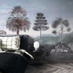 Grey Peru River Wallpaper : Muted Palm Cliffs Mural - View 3