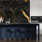 Black and Gold Marble Wallpaper : Gold Paint on Dark Concrete Mural - View 4