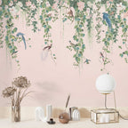 Hanging Vines Wallpaper : Pink Tropical Creatures Mural