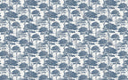 Scandinavian Blue Trees Wallpaper : Toile Forest Pattern - View 2