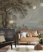 Castle Forest Path Wallpaper : Classical Landscape Painting Mural - View 4