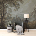 Castle Forest Path Wallpaper : Classical Landscape Painting Mural