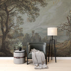 Castle Forest Path Wallpaper : Classical Landscape Painting Mural