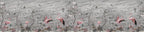 Flamingo Rose Tree Wallpaper : Grey Chinoiserie Mural - View 2