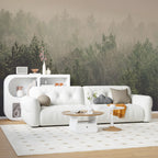 Misty Pine Forest Wallpaper : Foggy Evergreen Landscape Mural - View 3
