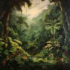 Rainforest Wallpaper : Lush Tropical Jungle Trees Mural - View 2