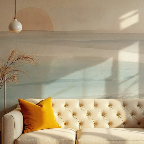 Soft Seascape Wallpaper : Pastel Ocean Horizon Mural