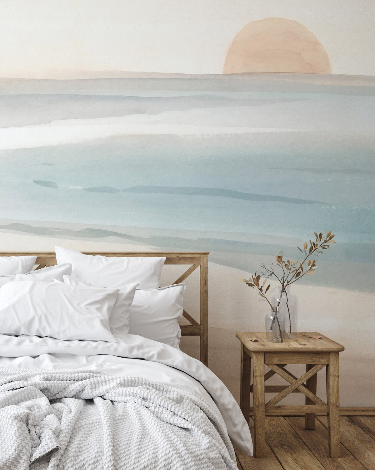 Soft Seascape Wallpaper : Pastel Ocean Horizon Mural - View 5
