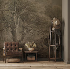 Vintage Branches Wallpaper : Sepia Countryside Forest Mural