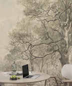 Vintage Branches Wallpaper : Sepia Countryside Forest Mural - View 5