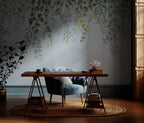 Light Green Hanging Plants Wallpaper : Watercolor Leaves Mural - View 5