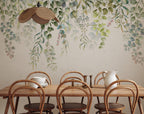 Light Green Hanging Plants Wallpaper : Watercolor Leaves Mural - View 6