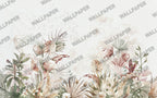 Pastel Exotic Flowers Wallpaper : Soft Tropical Botanical Mural - View 2