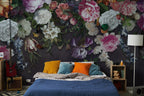 Purple Roses Wallpaper : Dark Floral Mural - View 6