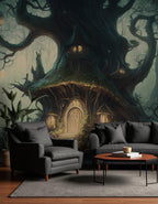 Enchanted Forest Wallpaper : Fairytale Tree House Mural - View 5