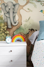 Woodland Animals Kids Wallpaper : Painted Forest Friends Mural - View 3