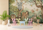 Woodland Animals Kids Wallpaper : Painted Forest Friends Mural