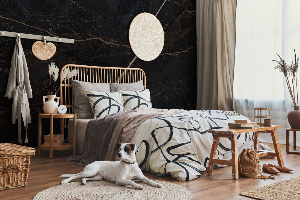 Black Marble Wallpaper : Gold Vein Luxury Mural - View 5