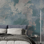 Blue Concrete Wallpaper : Distressed Teal Texture Mural - View 3