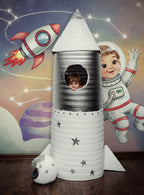 Little Astronaut Wallpaper : Rocket and UFO Kids Mural - View 5