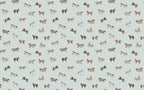 Little Horses Wallpaper : Colorful Ponies on Mint Pattern Mural - flat design