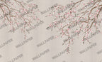 Linen Cherry Blossom Wallpaper : Spring Branches Mural - View 2
