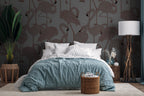 Pink Flamingo Wallpaper : Feathered Flamingo Pattern Mural - View 5