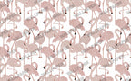 Pink Flamingo Wallpaper : Feathered Flamingo Pattern Mural - View 2