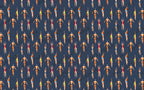 Retro Swimmers Wallpaper : Navy Vintage Bathers Pattern - View 2
