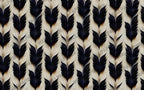 Black Feather Wallpaper : Navy and Ivory Plume Pattern Mural - View 2