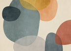 Abstract Shapes Wallpaper : Modern Teal and Terracotta Mural - flat design