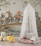 Bicycle Animals Wallpaper : Woodland Picnic Kids Mural