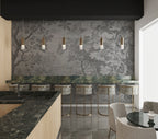 Black and White Landscape Wallpaper : Engraved Village Scenery Mural - View 3