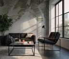Hanging Tropical Leaf Wallpaper : Soft Green Palm Mural - View 2