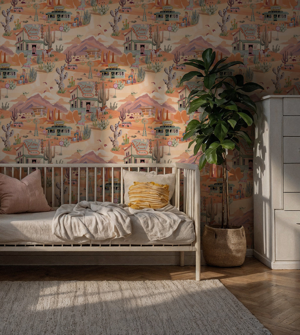 Desert Town Wallpaper : Retro American Roadside Kids Wall Mural - View 3