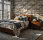 Earth Tone Valley Wallpaper : Boho Hills and Trees Mural - View 3